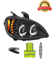 Headlight LED DRL Dual Projector Black Passenger 2004-2017 Freightliner Columbia