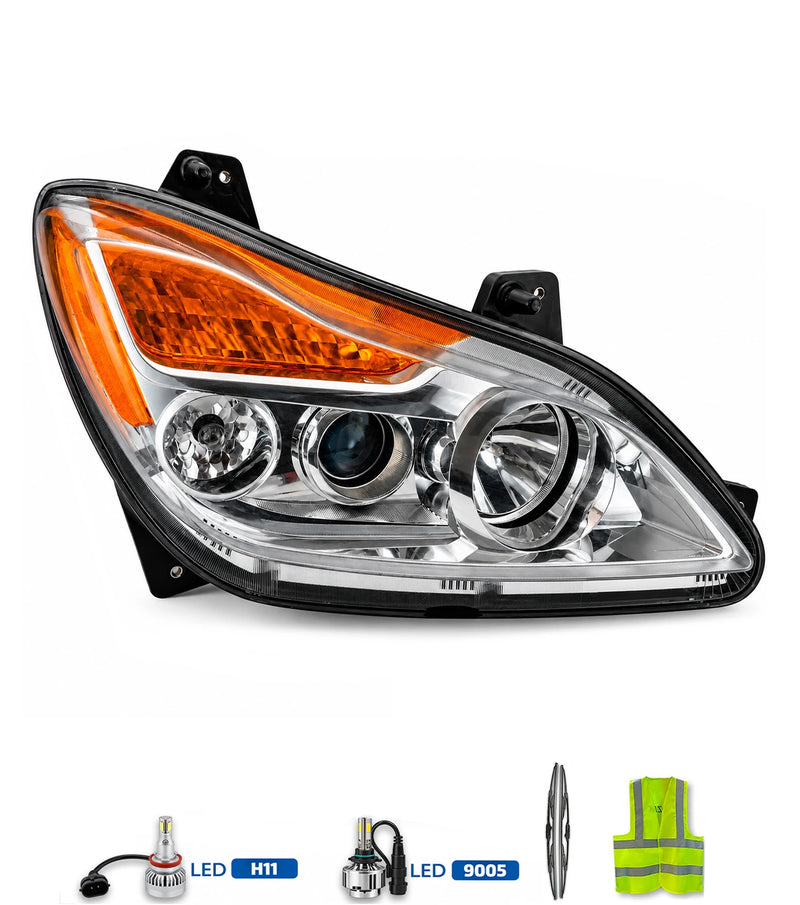 Halogen Headlight Chrome Housing Passenger 2022+ Kenworth T680 Next Gen