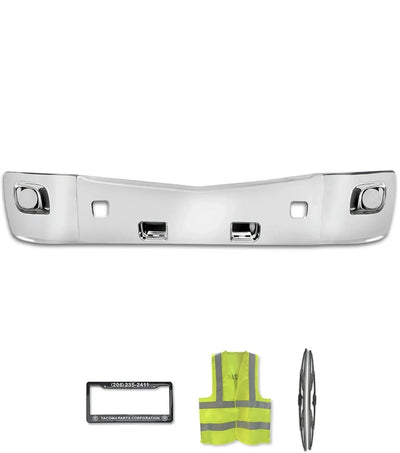 Bumper Complete Set No Fog Hole Chrome Plastic 2013-2021 Peterbilt 579