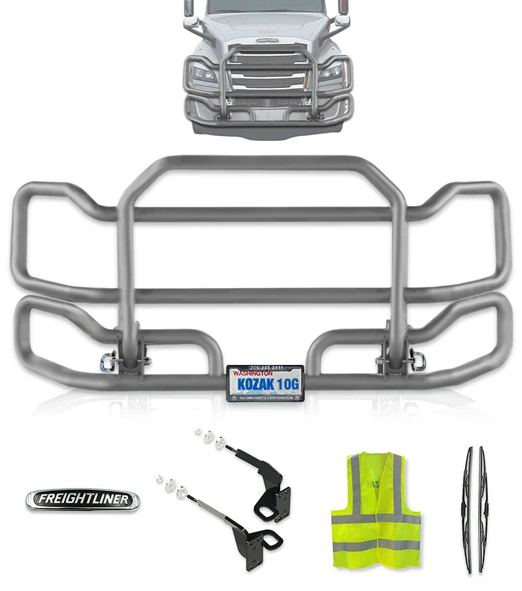 Front Grey Grille Guard Large 2018+ Freightliner Cascadia 126 116