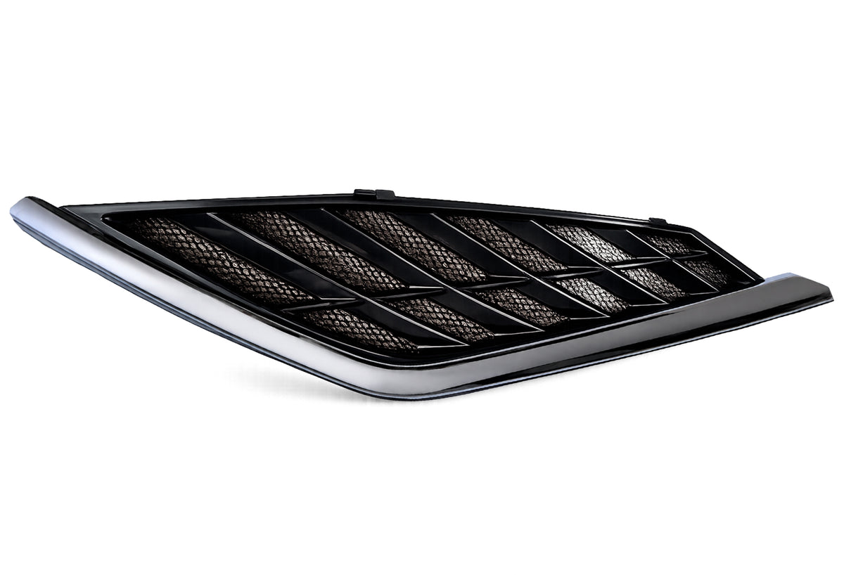 Side Hood Grille Vent Black with Chrome Stripe Driver 2025+ Volvo VN VNL New