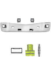 Bumper Set w/ Fog Holes Plastic Chrome + Fog Lights 2013-2021 Peterbilt 579