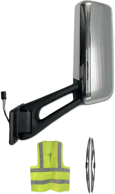 Door Mirror with Arm Chrome Driver 2013-2021 Peterbilt 579