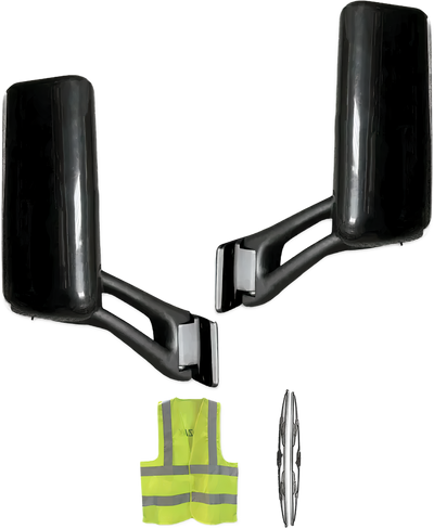 Door Mirrors with Arms Black Set 2013-2021 Peterbilt 579