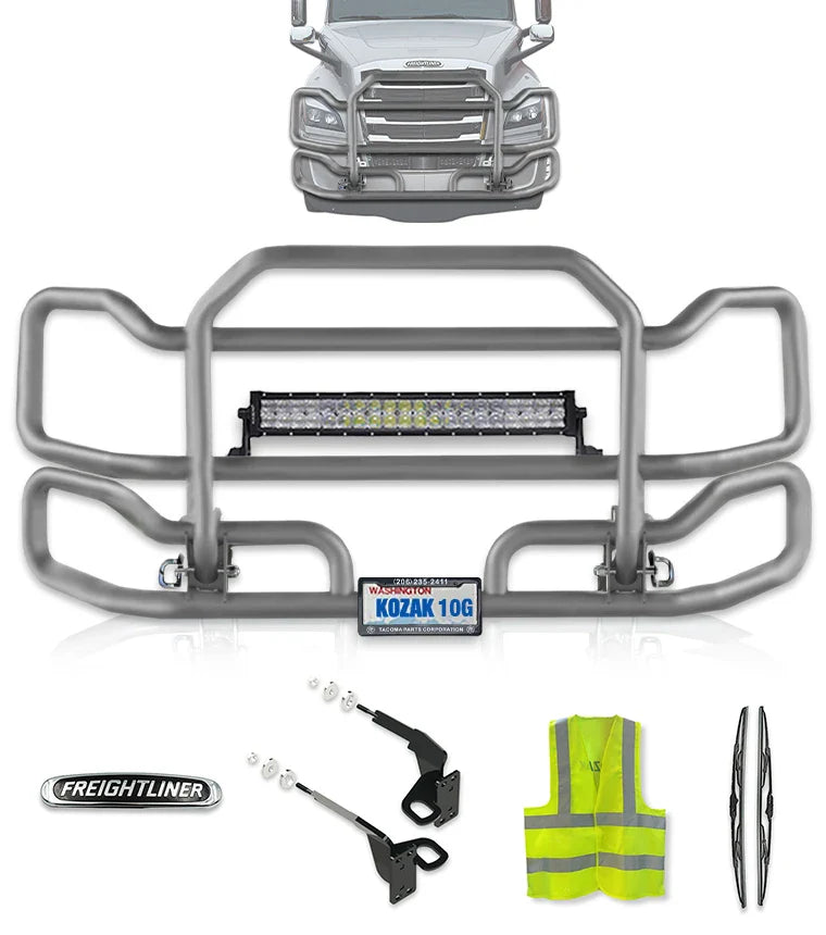 Front Grey Grille Guard Large 2018+ Freightliner Cascadia 126 116
