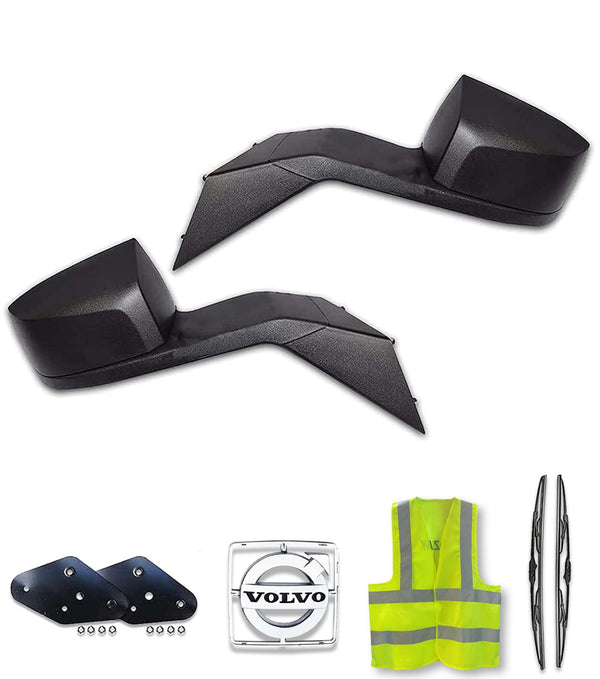 Hood Mirrors Black Set 2004-2017 Volvo VNL