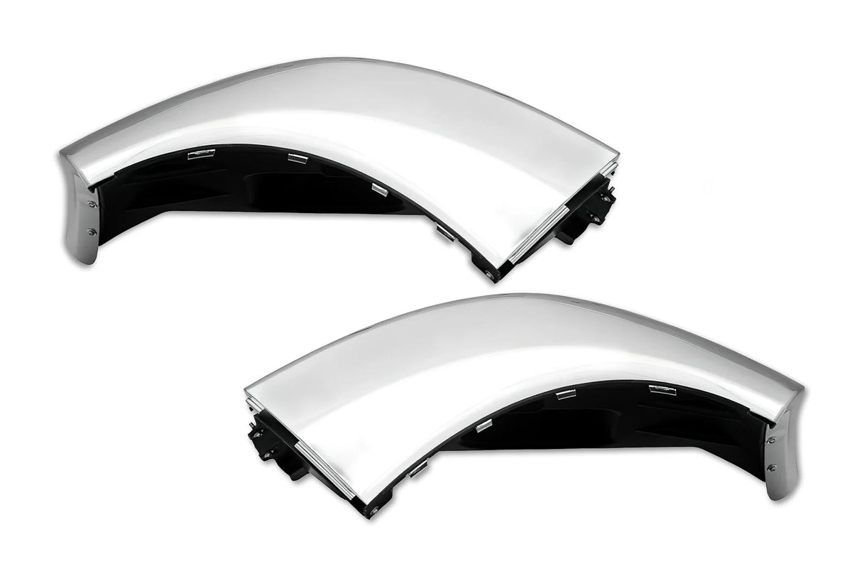 Bumper Corners with Fog Hole Chrome Set 2013-2021 Peterbilt 579