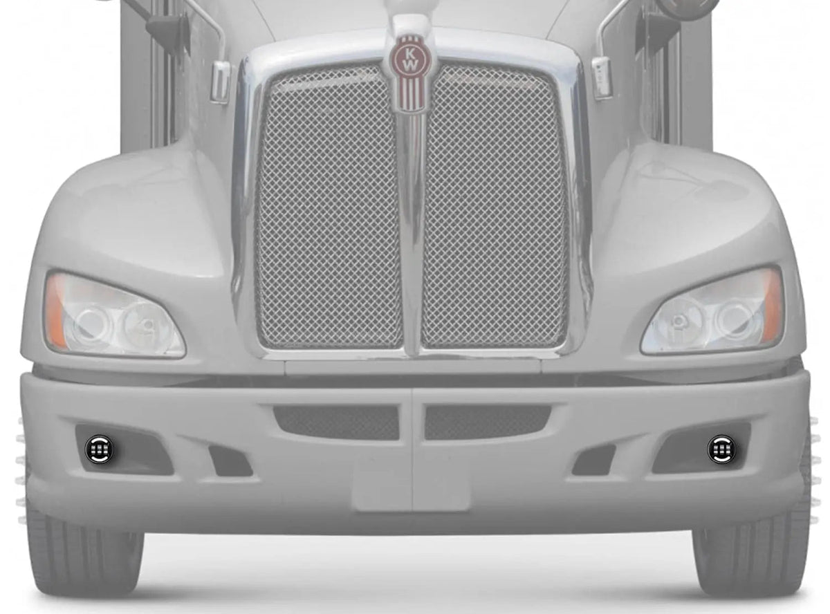 Black LED Fog Lights Lamp Pair Kenworth T660 - 