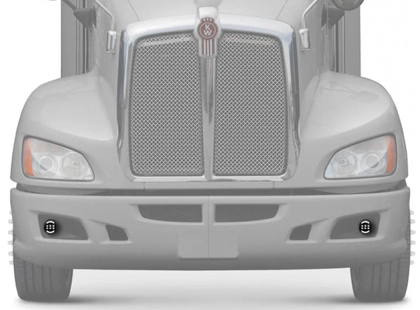 Black LED Fog Lights Lamp Pair Kenworth T660 - 