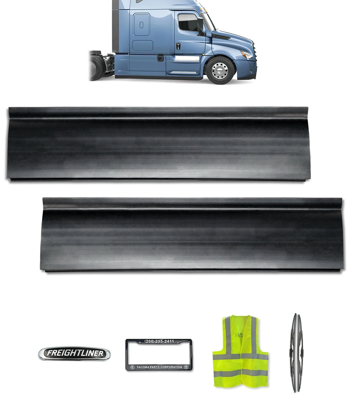 Freightliner Rear Frame Parts Rear Panels Stripes Short Set 2018+ Freightliner Cascadia 116 126 ...