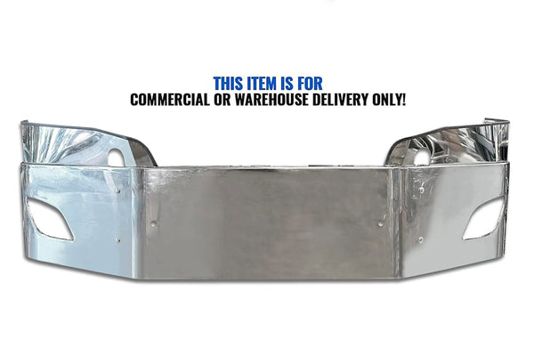 Bumper 16" Fog Lamp Holes Chrome Steel 2018+ Freightliner Cascadia 126 116