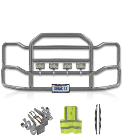 Grille Guard Large Chrome with Lights 2010+ Kenworth T700
