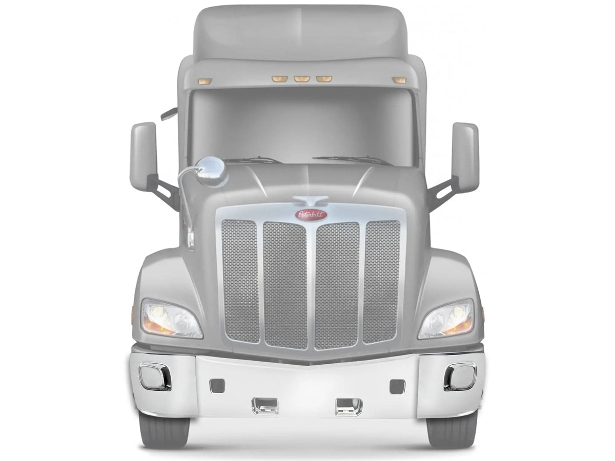 Chrome Plastic Bumper Corners Right and Left Side No Fog Light Hole for Peterbilt 579 - 