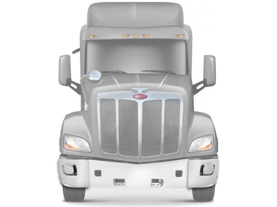 Chrome Plastic Bumper Corners Right and Left Side No Fog Light Hole for Peterbilt 579 - 