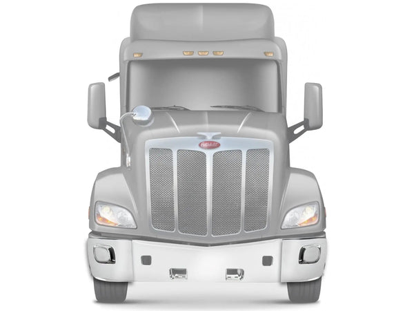 Chrome Plastic Bumper Corners Right and Left Side No Fog Light Hole for Peterbilt 579 - 