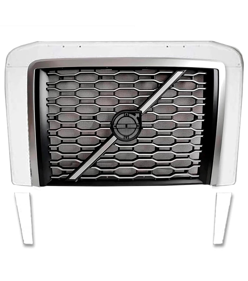 Chrome Grille with Bug Screen & Surround Bug Shield Deflector 2018-2024 Volvo VNL