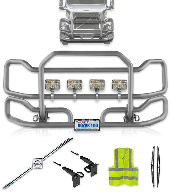 Front Gray Grille Guard Large 2004-2017 Volvo VNL