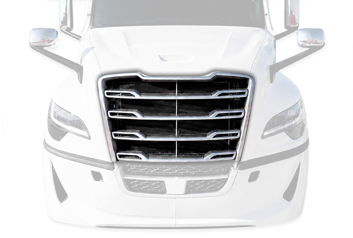 Front Chrome Grille With Bug Screen 2025 2026 Freightliner Cascadia