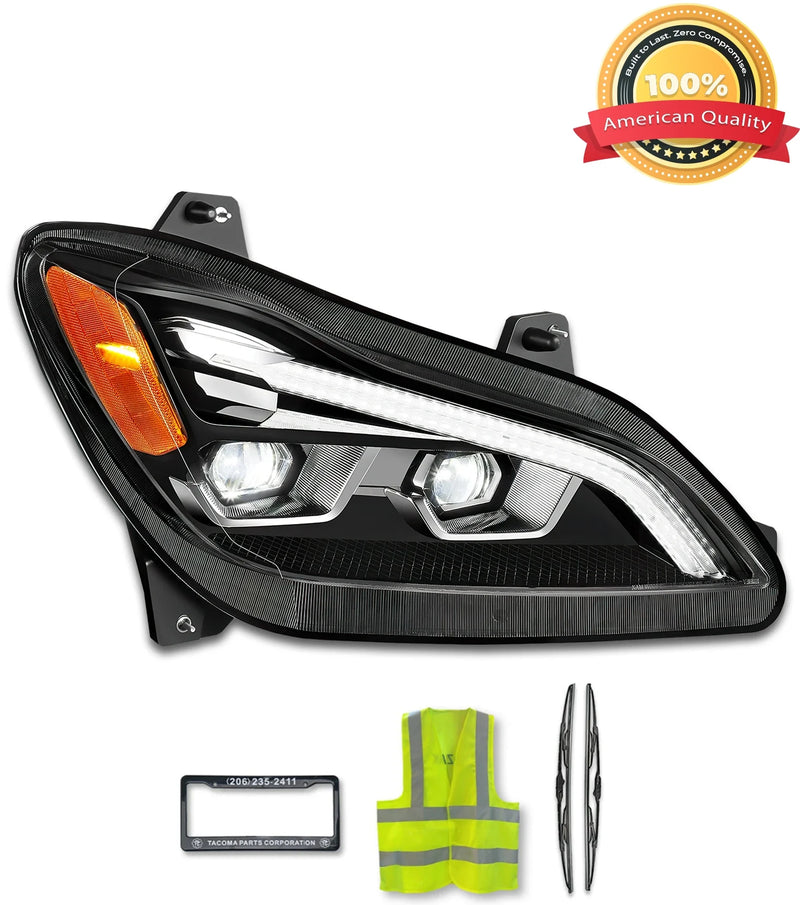 Headlight LED Black Passenger 2022 2023+ Kenworth T680 Next Gen