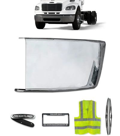Bumper Corner Steel Chrome Driver 2003-2021 Freightliner M2 Business Class 106 112