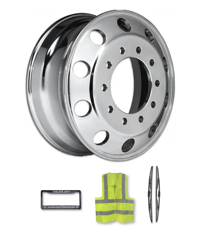 Forged Aluminum Wheel 22.5" x 8.25" 10 Lug on 285.75 mm Semi-Polished