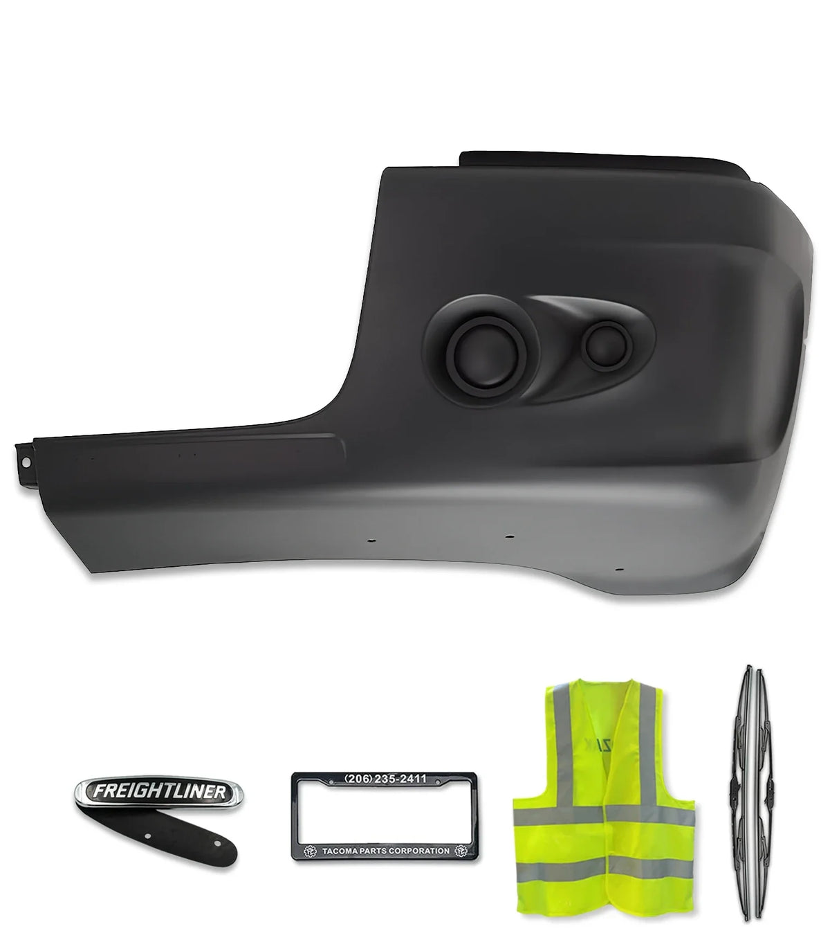 Bumper Corner No Holes Plastic Driver 2005-2011 Freightliner Century 112 120