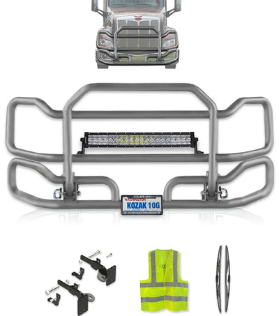 Front Grey Grille Guard Large 2013-2020 Peterbilt 579