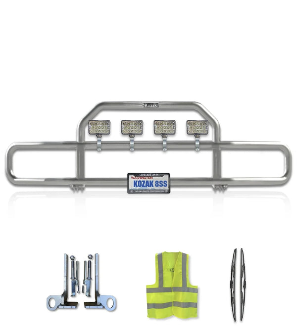 Front Grille Guard with lights Chrome Kenworth T660