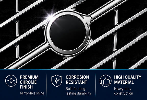 Front Platnum Chrome Grille with Bug Screen and Chrome Trims Moulding 2025+ Volvo VNL New