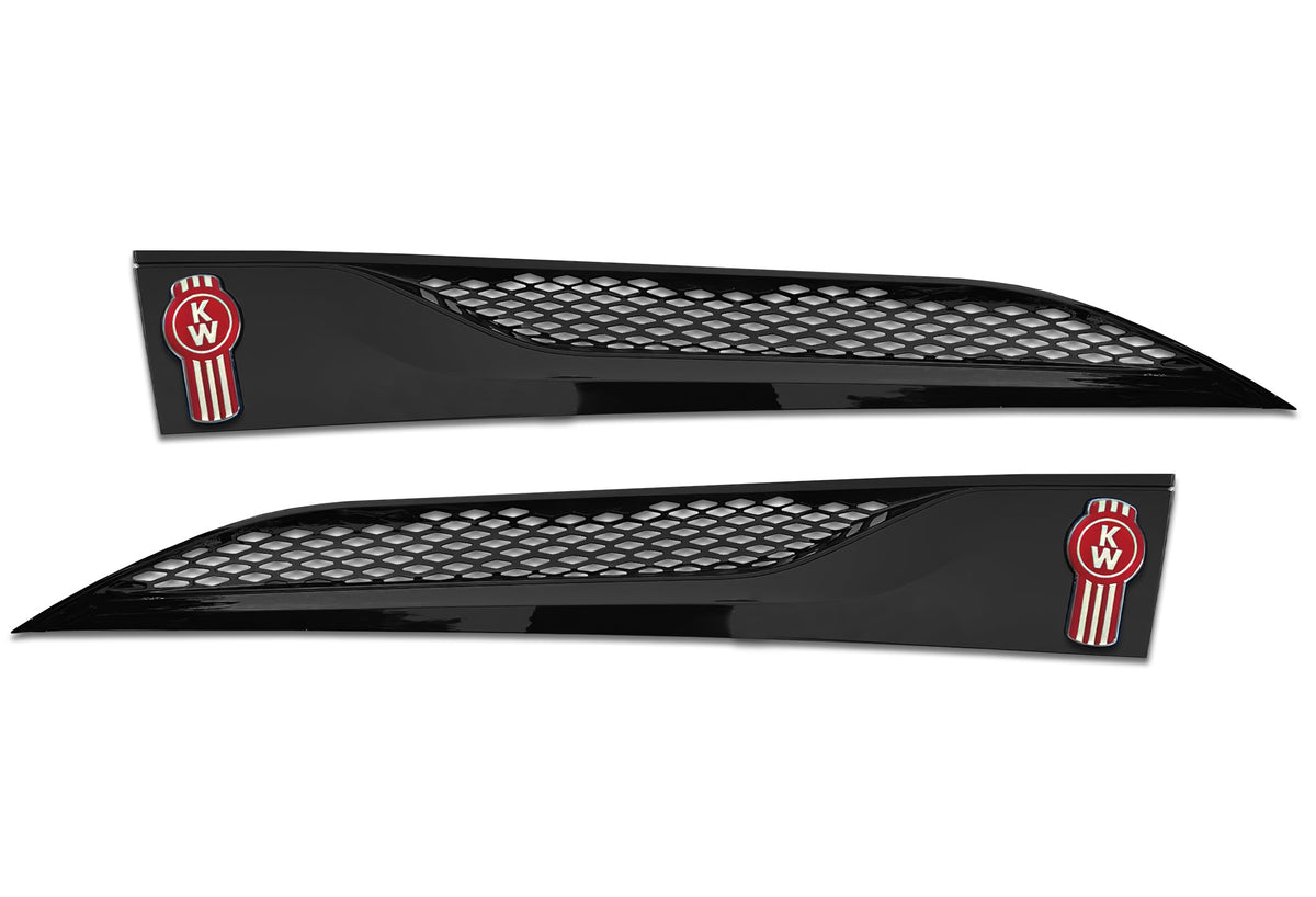 Side Hood Grilles Vent Trim Black Set 2022+ Kenworth T680 Next Gen