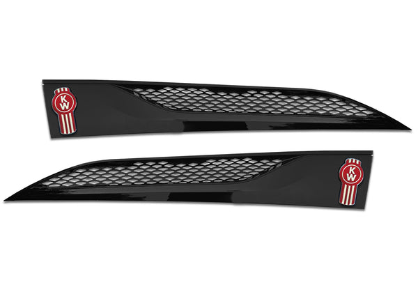 Side Hood Grilles Vent Trim Black Set 2022+ Kenworth T680 Next Gen