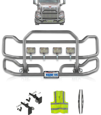 Front Grey Grille Guard Large 2013-2020 Peterbilt 579