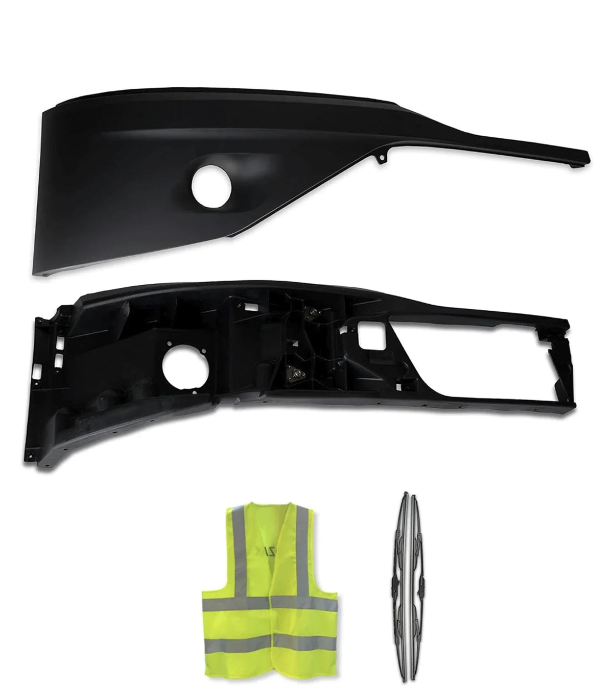Bumper Corners With Fog Hole Black Passenger Set 2022+ Kenworth T680