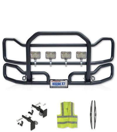 Front Grille Bumper Guard Large Black 2022+ Peterbilt 579 NO Fog