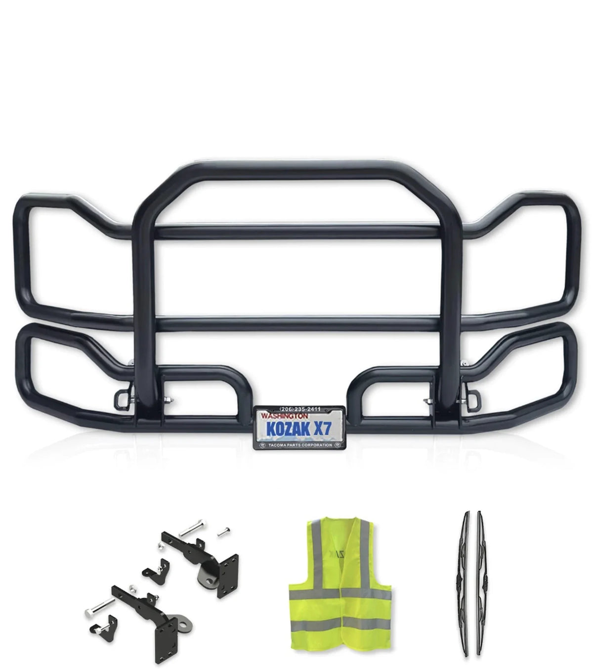 Front Grille Bumper Guard Large Black 2022+ Peterbilt 579 NO Fog