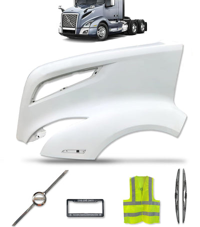 Hood Fender Fiberglass Driver 2018+ Volvo VNL