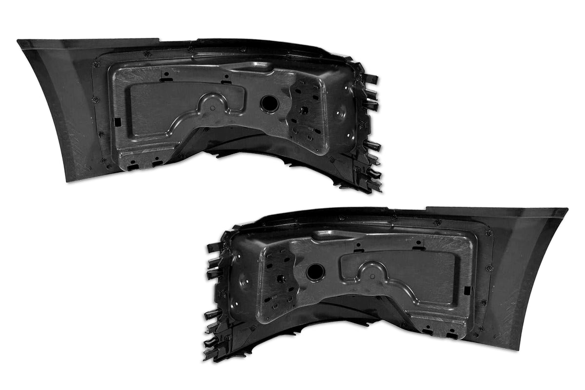 Bumper Corners w/ Fog Holes w/Chrome Trims & Brackets Set 2004-2015 Volvo VNL