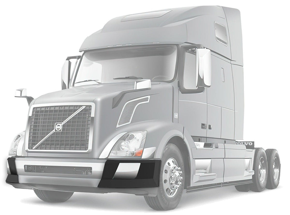 Bumper Corners No Fog Holes Plastic w/Chrome Trims Set 2004-2015 Volvo VNL