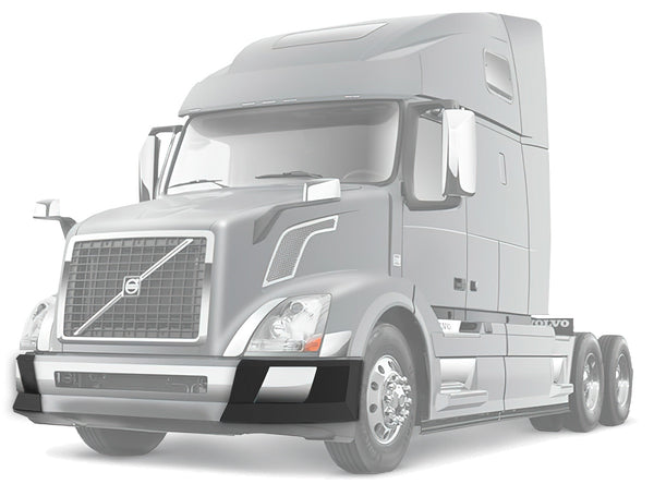 Bumper Corners No Fog Holes Plastic w/Chrome Trims Set 2004-2015 Volvo VNL