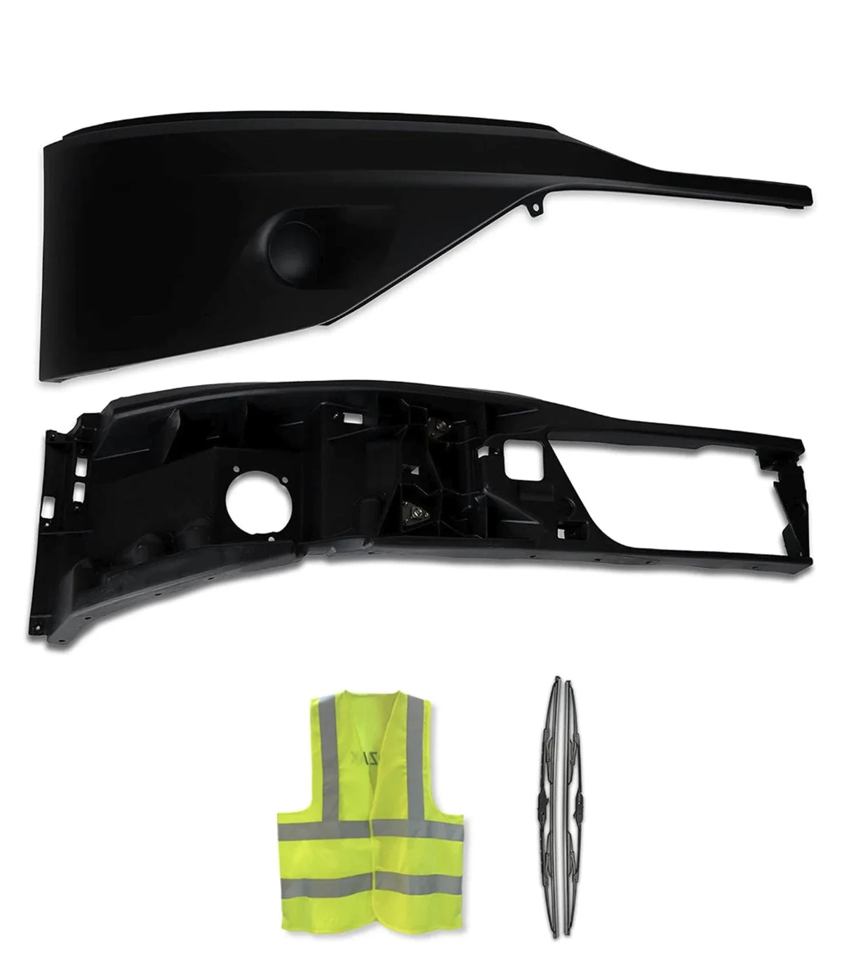 Bumper Corners Without Fog Hole Black Passenger Set 2022+ Kenworth T680