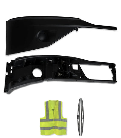 Bumper Corners Without Fog Hole Black Passenger Set 2022+ Kenworth T680