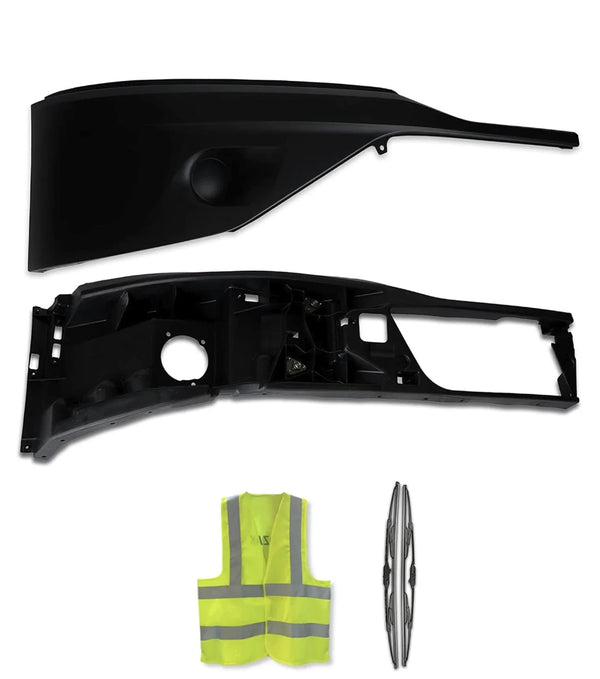 Bumper Corners Without Fog Hole Black Passenger Set 2022+ Kenworth T680