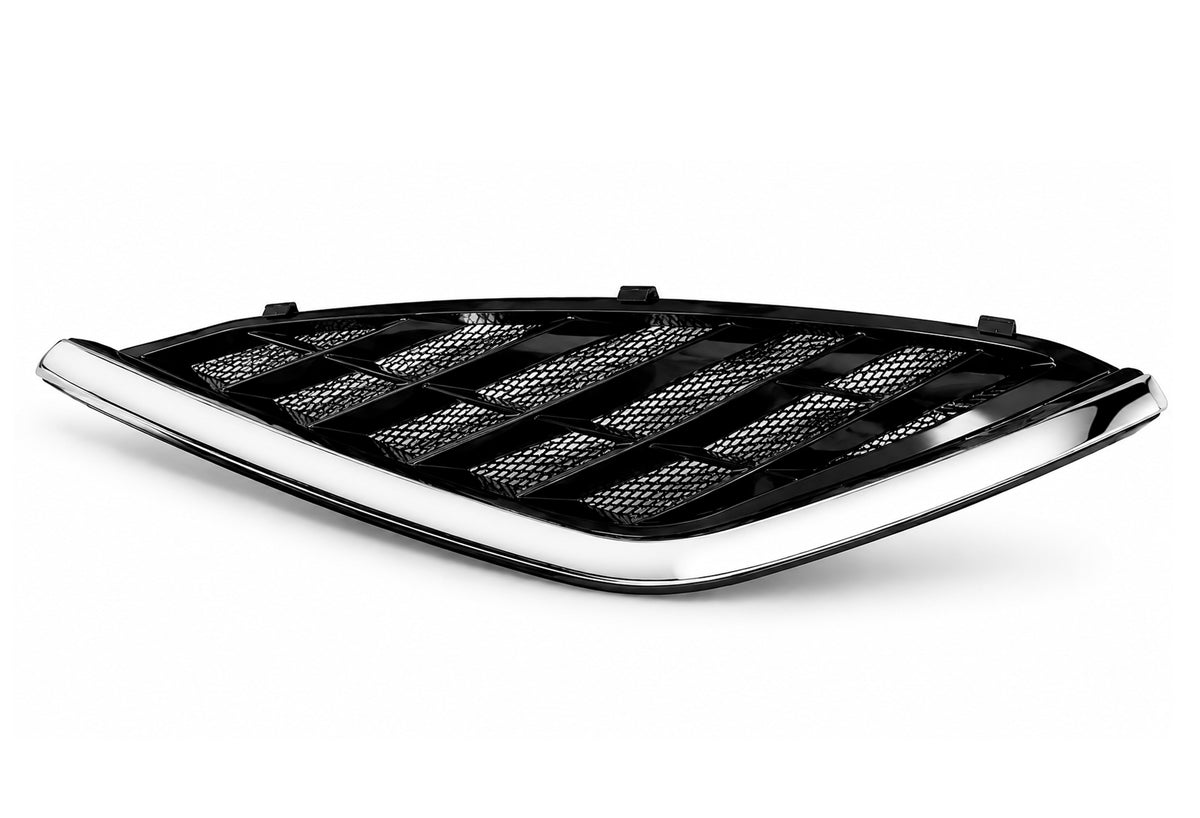 Side Hood Grille Vent Black with Chrome Stripe Driver 2025+ Volvo VN VNL New