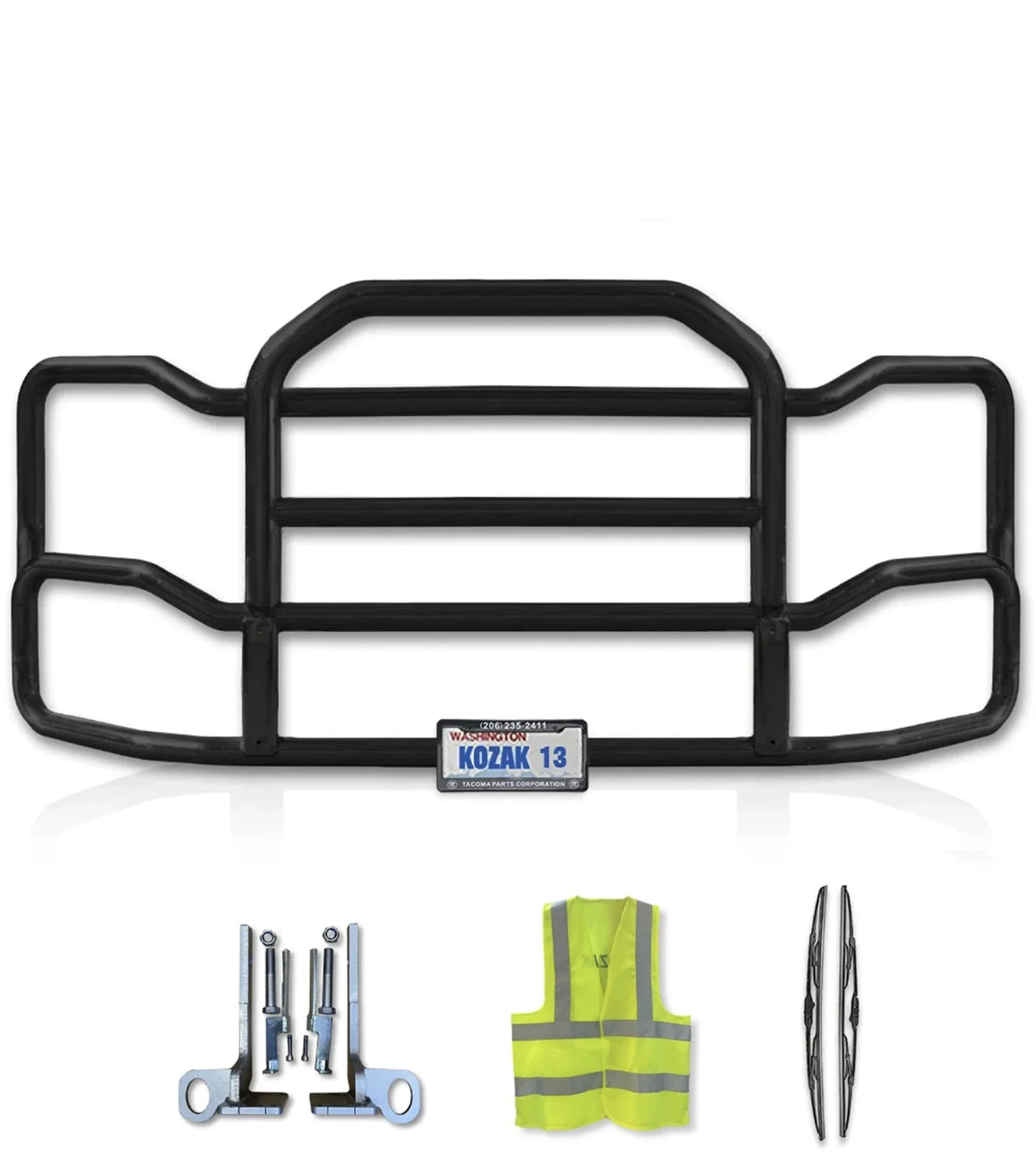 Grille Guard Large Black with Lights 2022+ Peterbilt 579 No Fog