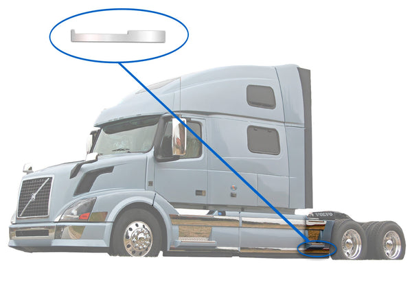 Stripe Chrome Trim for Rear Step Fairing Panel 37" (95 cm) Driver Side (14L) 2004-2017 Volvo VNL