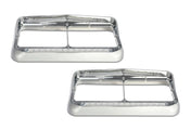 Headlights Bezels Chrome with 12" Clear/White LED Light Strip Bar 2 Pcs For Peterbilt 378 379 - 