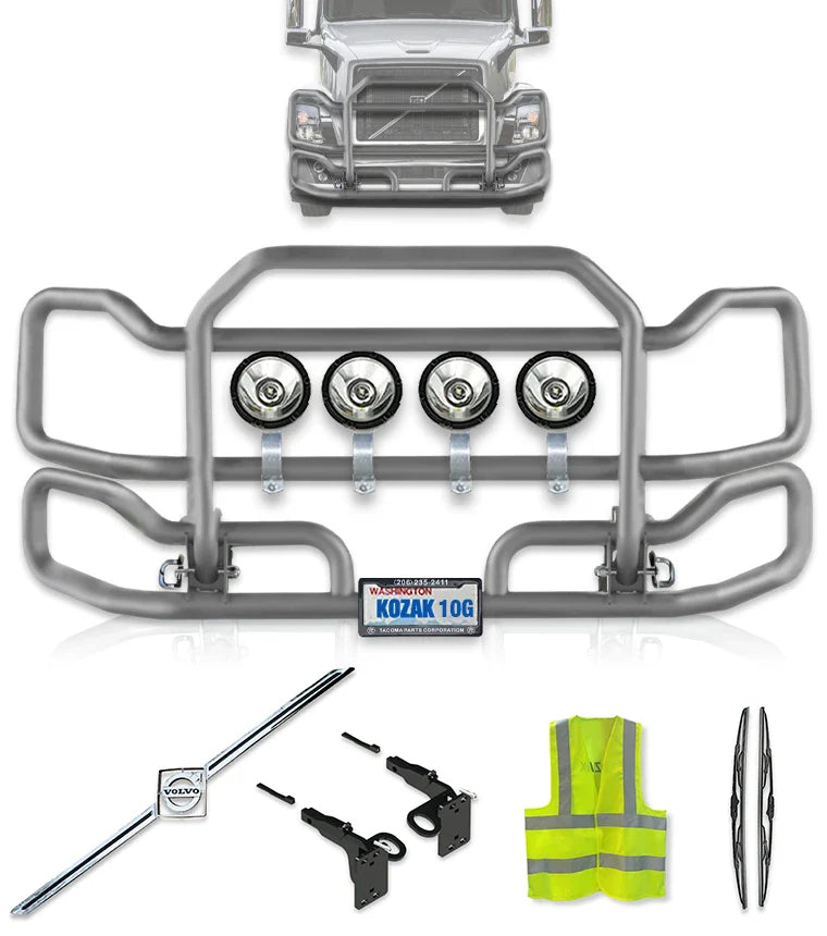 Front Gray Grille Guard Large 2004-2017 Volvo VNL