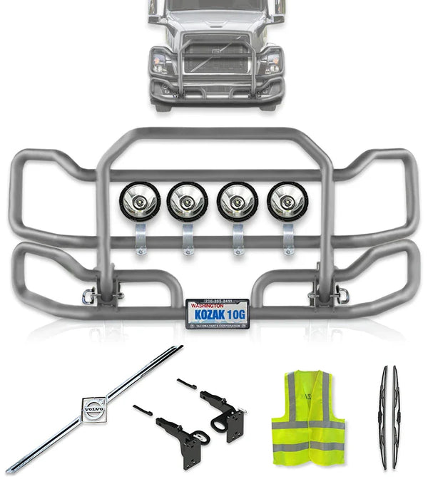 Front Gray Grille Guard Large 2004-2017 Volvo VNL