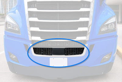 Front Bumper Upper Trim Mesh Grilles with Radar Cover Set 2018-2024 Freightliner Cascadia
