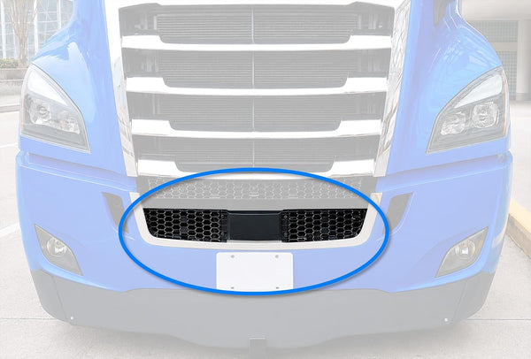 Front Bumper Upper Trim Mesh Grilles with Radar Cover Set 2018-2024 Freightliner Cascadia